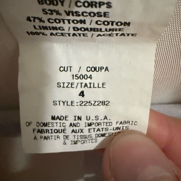 A.B.S. by Allen Schwartz Tweed Jacket Blazer Size 4 Pink Pastel Bouclé Made USA - Picture 3 of 5